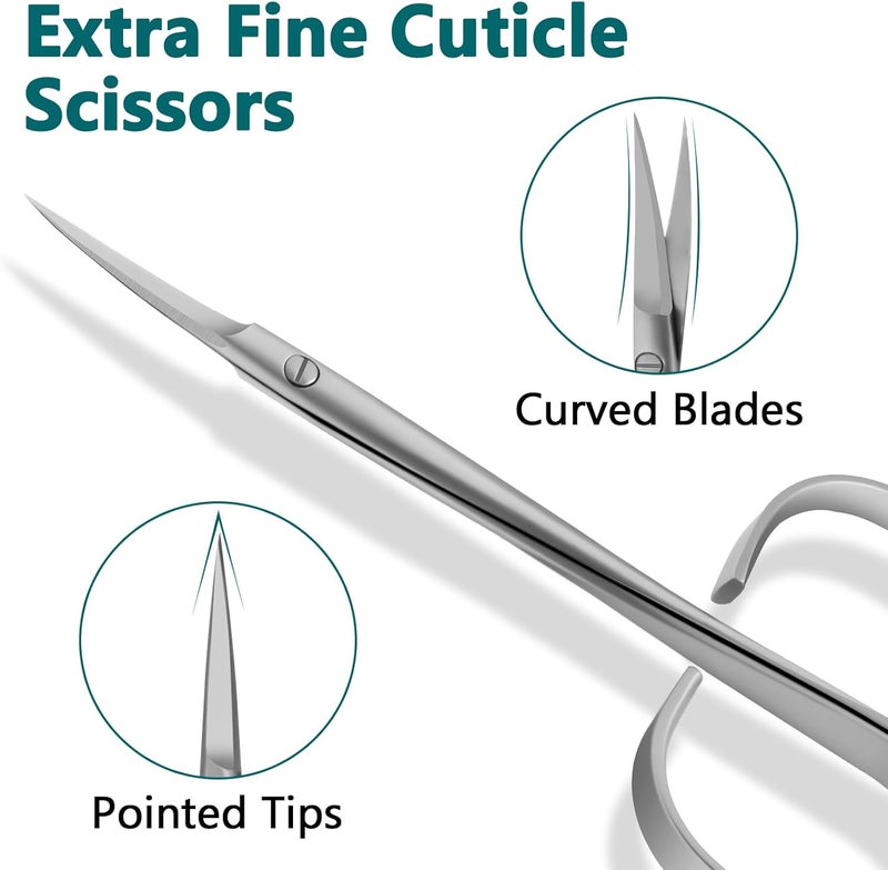 CGBE Cuticle Scissors Extra Fine Curved: Stainless Steel Eyebrow Scissor, Professional Manicure Scissors for Manicure, Eyelashes, Eyebrow, Dry Skin For Women And Men - Image 3